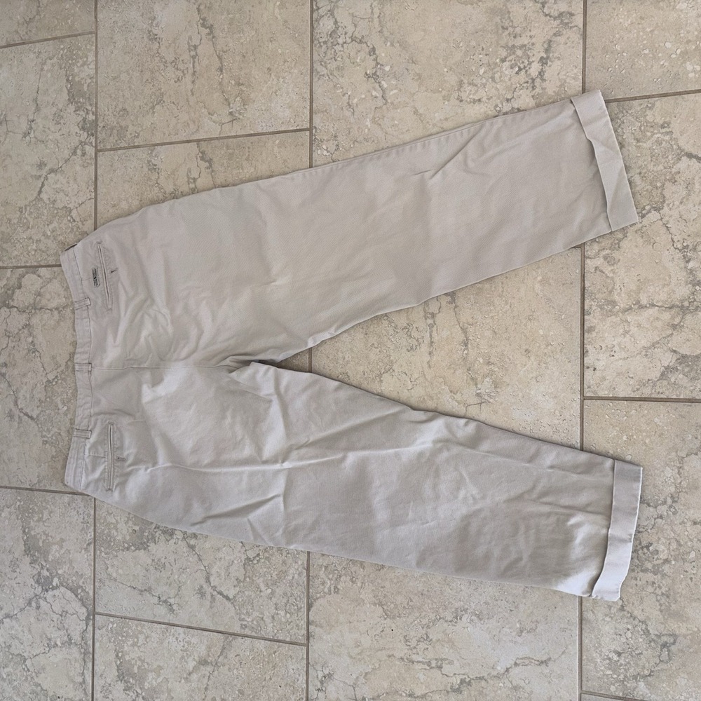 Vintage Polo Ralph Lauren Hammond Chino Pants Men 40x30 Ivory Pleated Small Spot - Picture 3 of 8